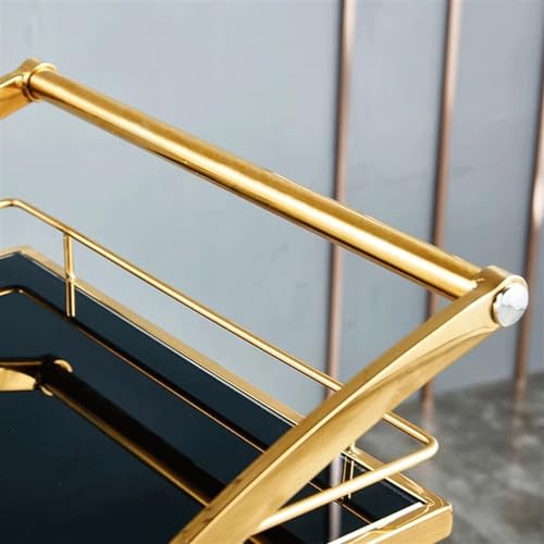 Gold Marble 3-Tier Rolling Bar Cart with Handle M86612