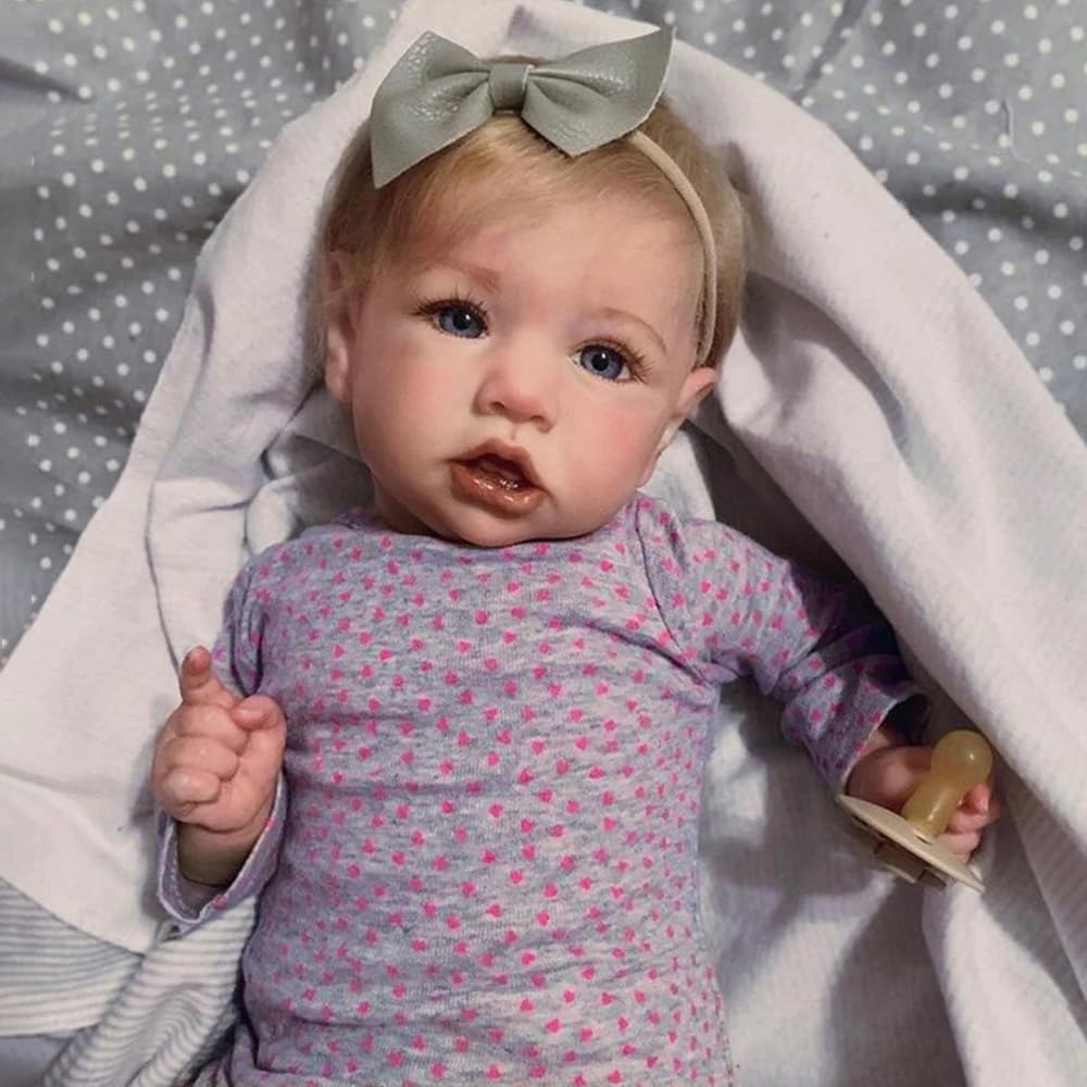 Lifelike Reborn Baby Dolls, 20 inch Newborn Baby Girl Doll with Realistic Veins, Handmade Vinyl Reborn Doll with Weighted Cloth Body, Real Saskia Replica, Advanced Doll Gift Set for Kids Age 3+