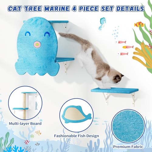 COZIWOW Wall Mounted Cat Shelves and Perches, Set of 5 (Grey) Y44261