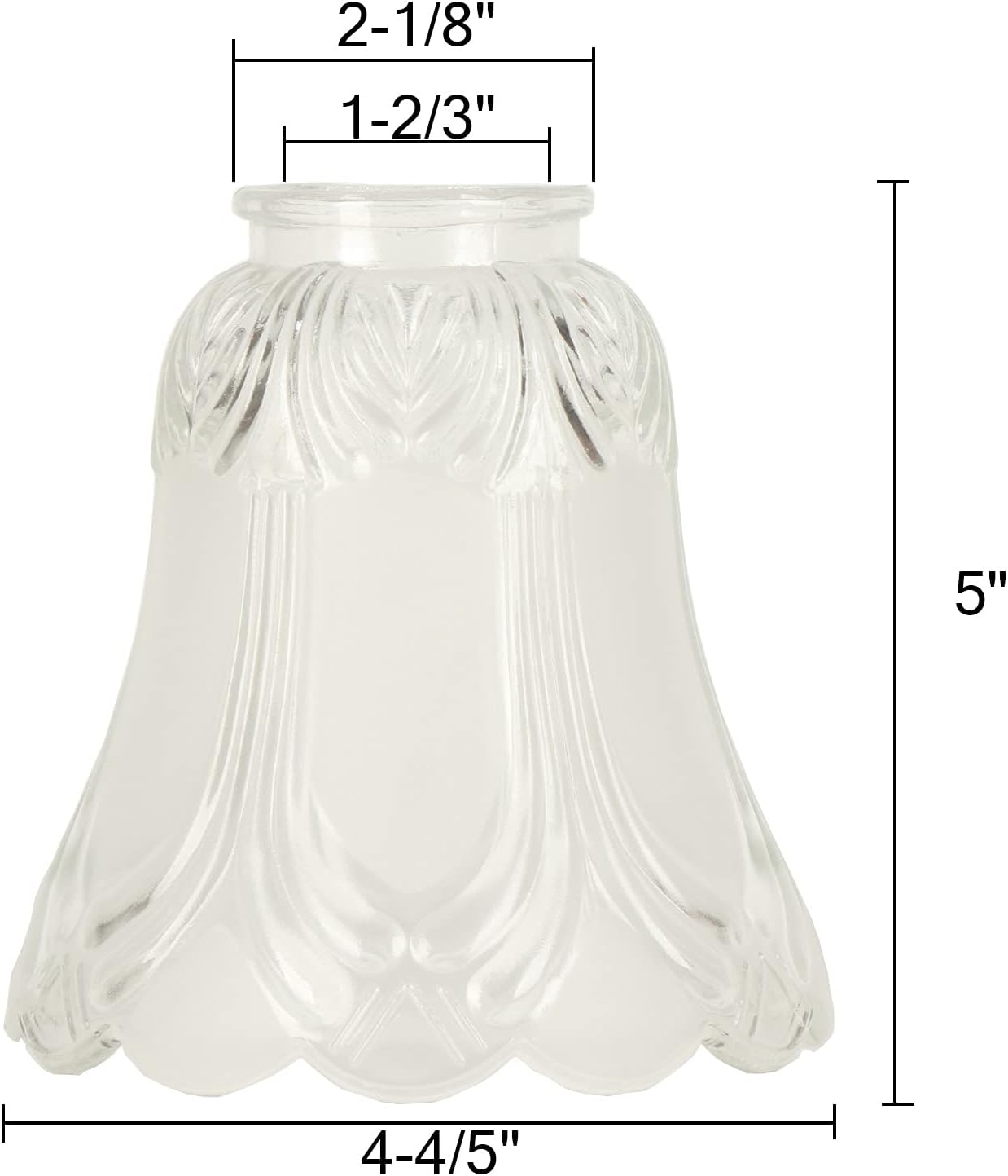 Clear & Frosted Ceiling Fan Light Covers, Replacement Glass Shade, 4-Pack W2874