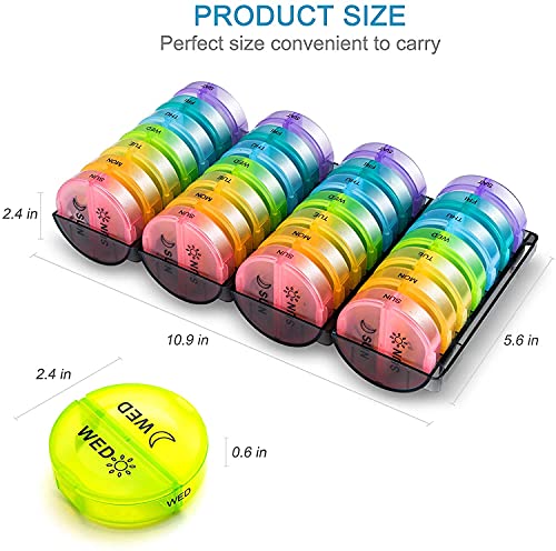 Yaklim Monthly Pill Organizer 2 Times A Day XL 28 Day Pill Box C181