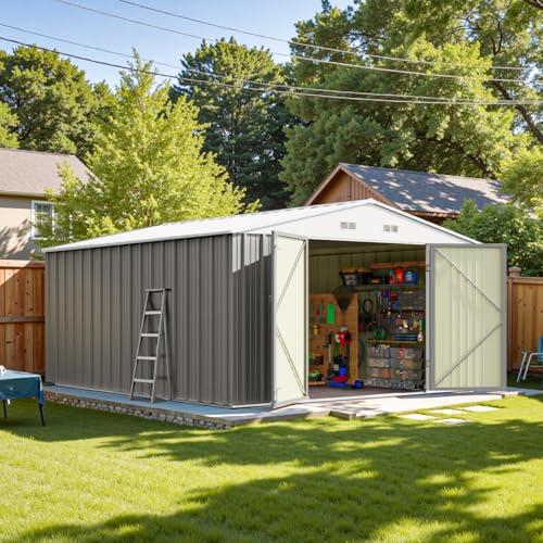 Patiowell 5x3 FT Outdoor Storage Shed with Sloping Roof and Lockable Door, Brown L4971