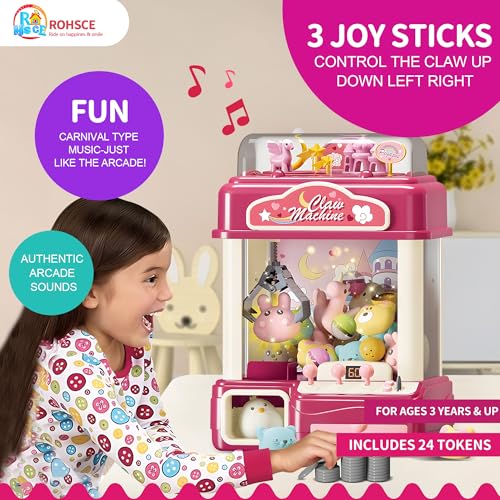 Claw Machine for Kids with Music Lights, USB Rechargeable, Ages 4-12 X2020