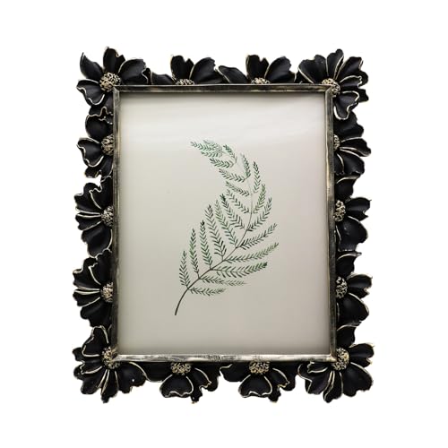 Vintage Picture Frame 8x10 Antique Black Ornate for Tabletop and Wall U180