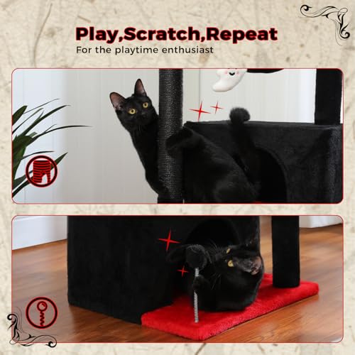 45-Inch Cat Tree with 2 Condos, Scratching Posts and Hammock F616