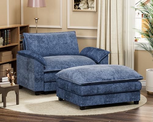 Homall 119" Modular Sectional Sofa with Reversible Ottoman, Light Grey V97154