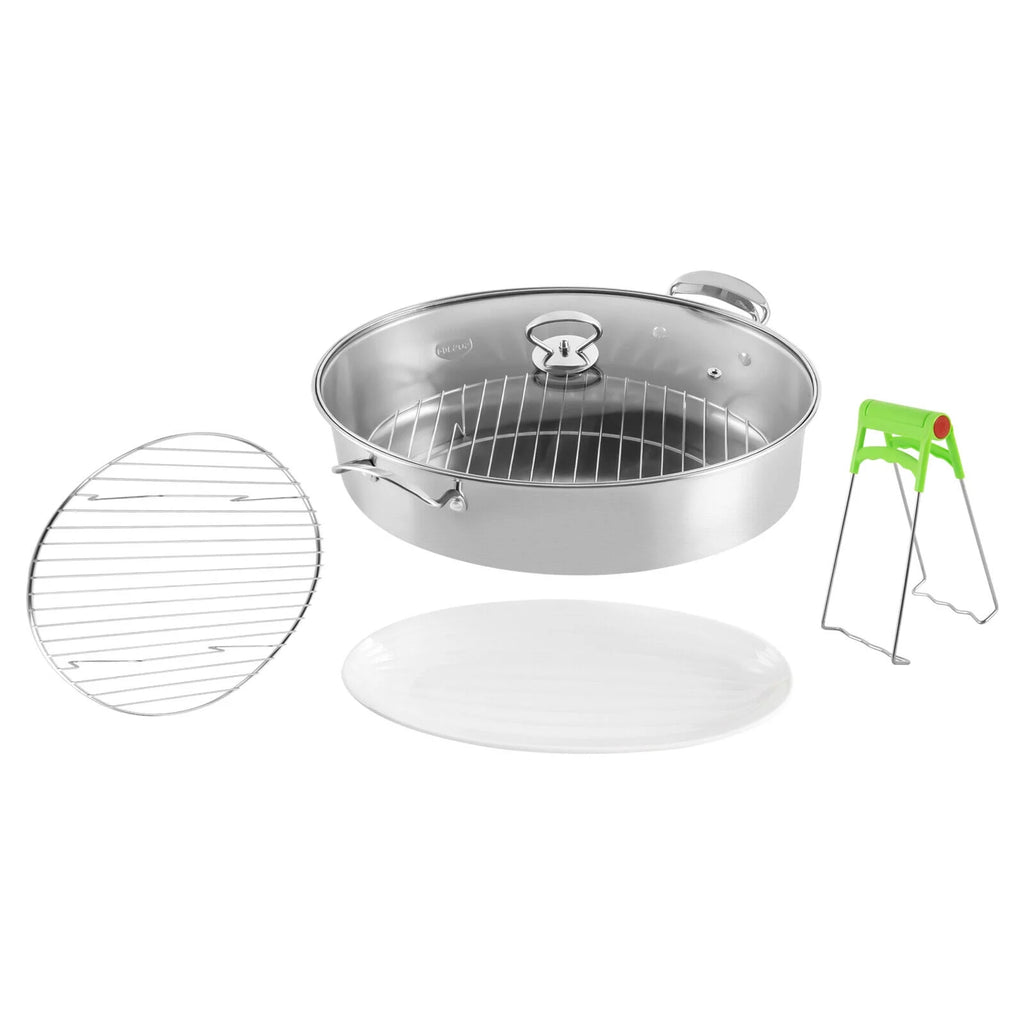 ZhdnBhnos Stainless Steel Fish Steamer with Glass Lid L7059