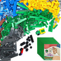 Classic Building Bricks Set with 32x32 Baseplates, 1546 Pieces Basic Building Blocks with Wheels, STEM Creative Toys with 8 Pack of Blue Baseplate, Ideal Educational Toy for Kids Teens