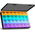 XL Large Monthly Pill Organizer 4 Weeks, 28 Day Pill Organizer Weekly, Big Compartment with Travel Case, 7 Day Pill Dispenser 4 Times a Day, Medicine Organizer Box for Vitamin, Fish Oil