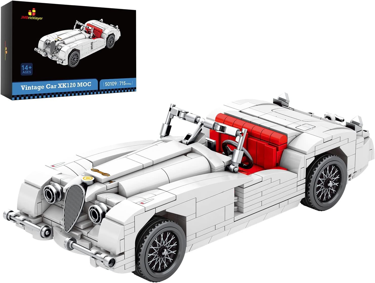 JMBricklayer Model Car Kits Building Sets 50109, Vintage Pull Back Cars Model, Elegant Antique Car Showpiece Collection, Charming Room Home Office Decor, Toy Cars Gifts for Teens Adults