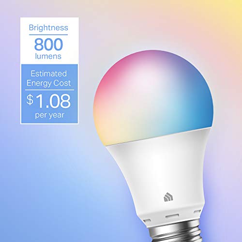 Kasa Smart Light Bulbs, Full Color Changing Dimmable WiFi, A19, 4 Pack R3736
