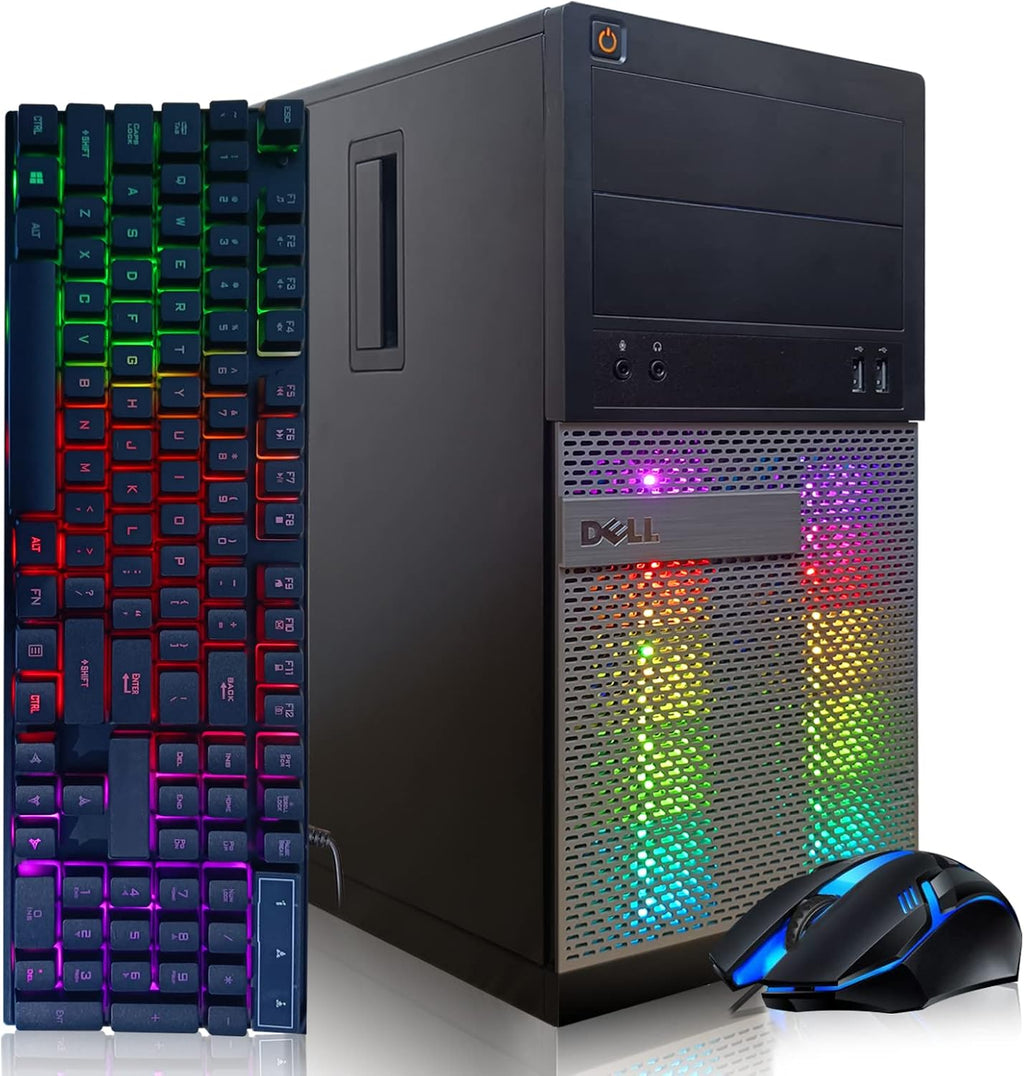 Dell RGB Gaming PC Desktop Computer - Intel Quad I7 up to 3.8GHz, GeForce GTX 1660 Super 6G GDDR6, 16GB Memory, 256G SSD + 3TB, RGB Keyboard & Mouse, WiFi & Bluetooth 5.0, Win 10 Pro (Renewed)