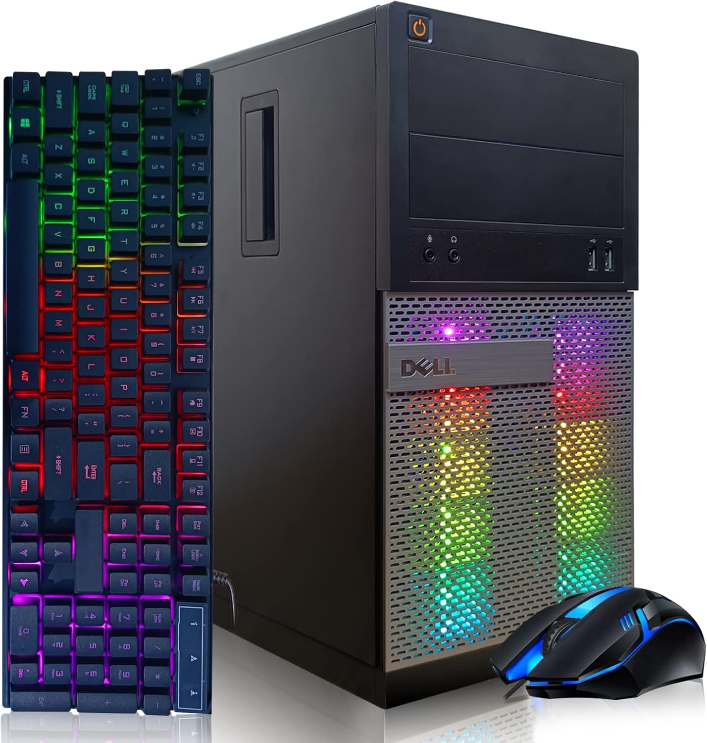 Dell RGB Gaming PC Desktop Computer - Intel Quad I7 up to 3.8GHz, GeForce GTX 1660 Super 6G GDDR6, 16GB Memory, 256G SSD + 3TB, RGB Keyboard & Mouse, WiFi & Bluetooth 5.0, Win 10 Pro (Renewed)
