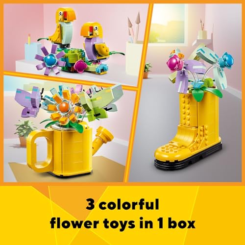 LEGO Creator 3 in 1 Flowers in Watering Can Building Toy Set for Kids Ages 8+ L851410