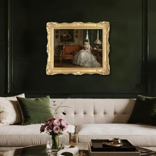 Vintage 8x10 Picture Frame with Glass Front, Antique Retro Photo Frame for Wall or Tabletop, Silver N745