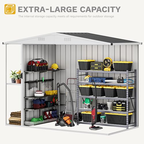 DWVO 6x4ft Metal Storage Shed for Outdoors, Dark Gray T6985