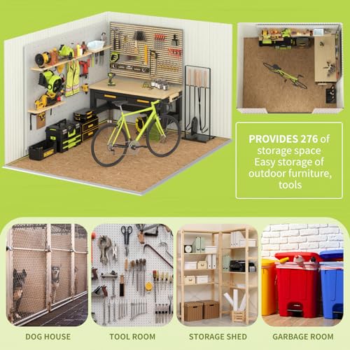 Metal Storage Shed 10x12 Outdoor Building with Lockable Doors T60989