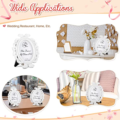 Vicenpal 20 Pieces Vintage Resin Picture Frames Antique Photo Frame Baroque Oval Mini Frame Table Top Display Black K3894