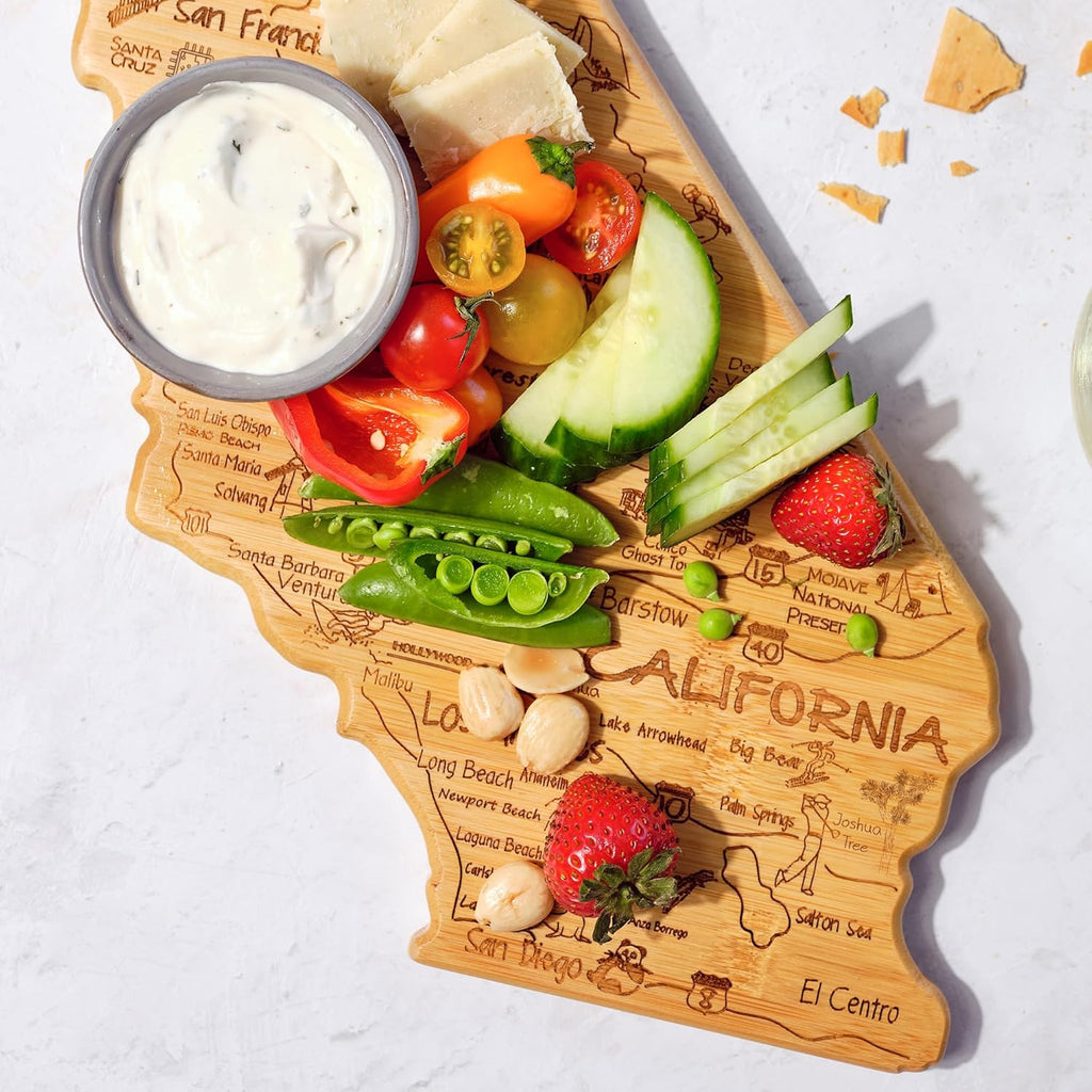 Totally Bamboo Destination California State Shaped Serving and Cutting Board K1203