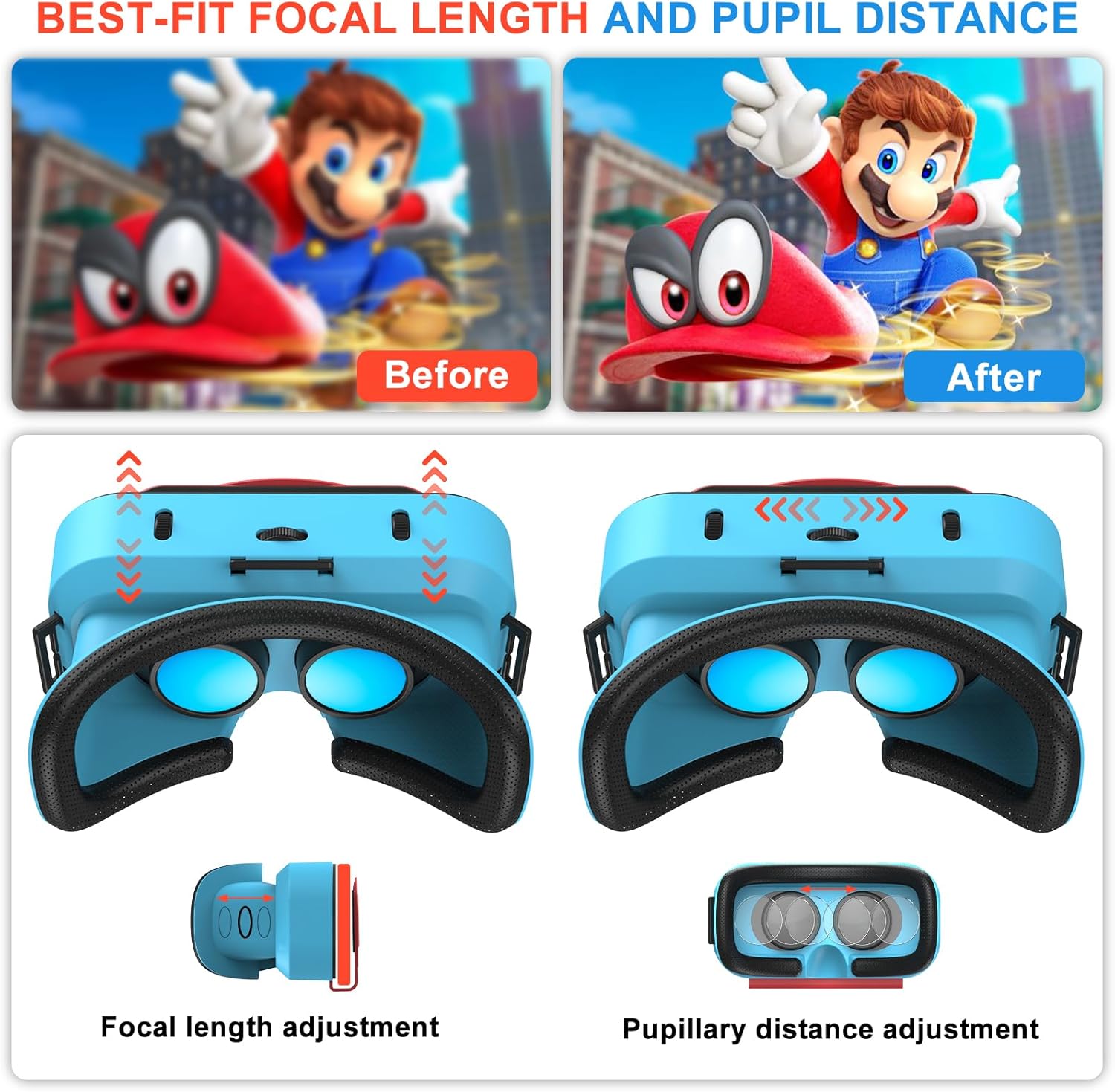 VR Headset for Nintendo Switch & Switch OLED with Adjustable Pupil Distance N13607