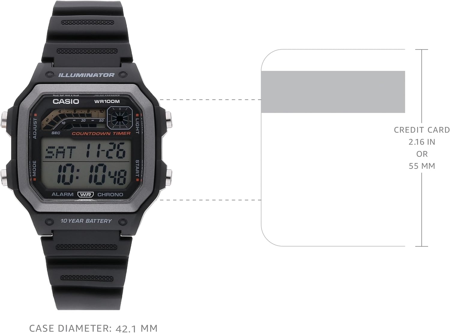 Casio Illuminator Men's Watch WS1600H-1AV X738285