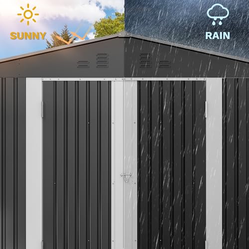 DWVO 6x4ft Metal Storage Shed for Outdoors, Dark Gray T6985