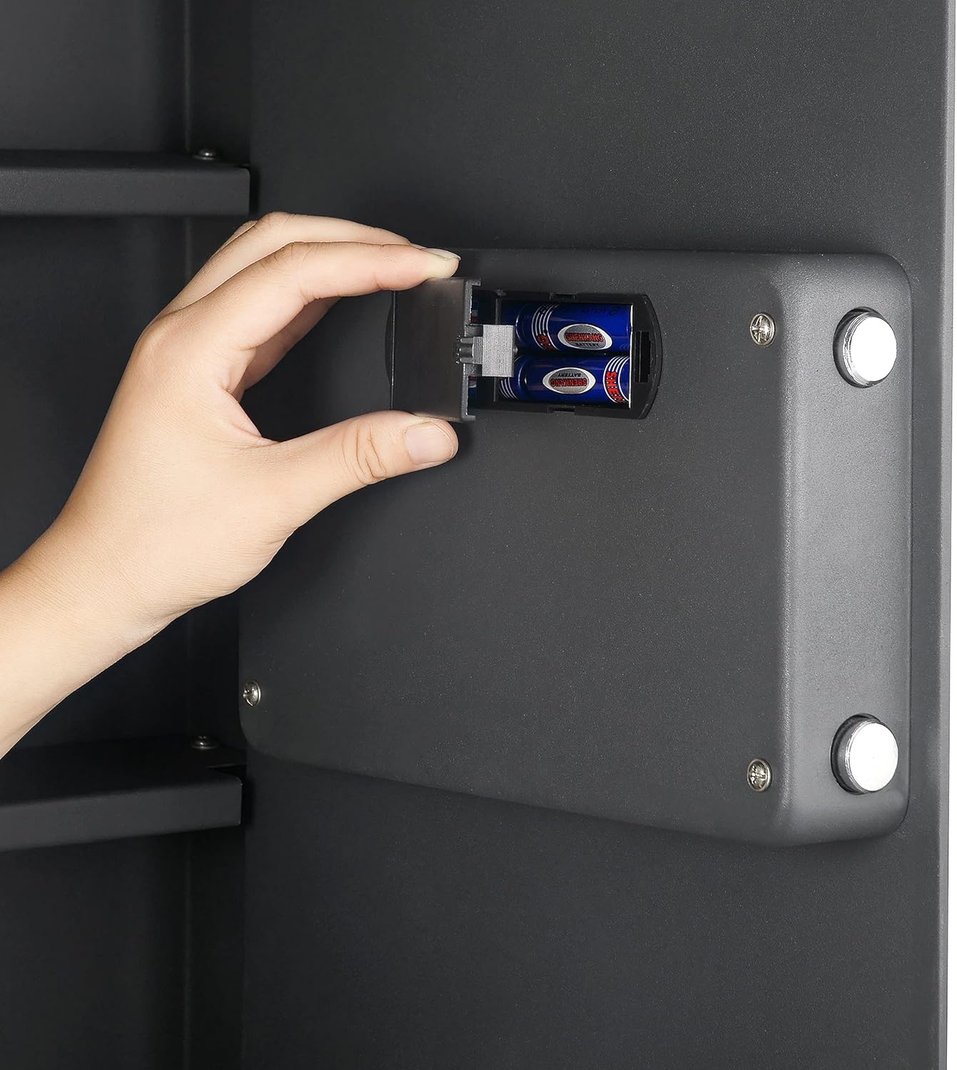 STALWART Electronic Flat Wall Safe Box with Digital Keypad, Dark Gray L800