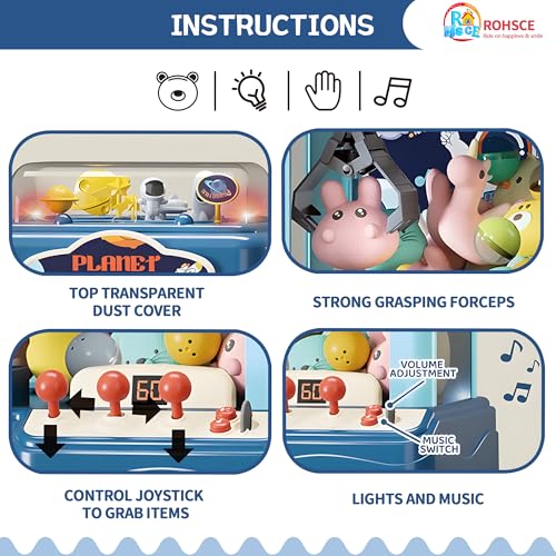 Claw Machine for Kids with Music Lights, USB Rechargeable, Ages 4-12 X2020