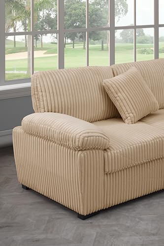 L-Shaped Pull Out Sleep Sofabed with Storage Chaise, Chenille Upholstered X30892
