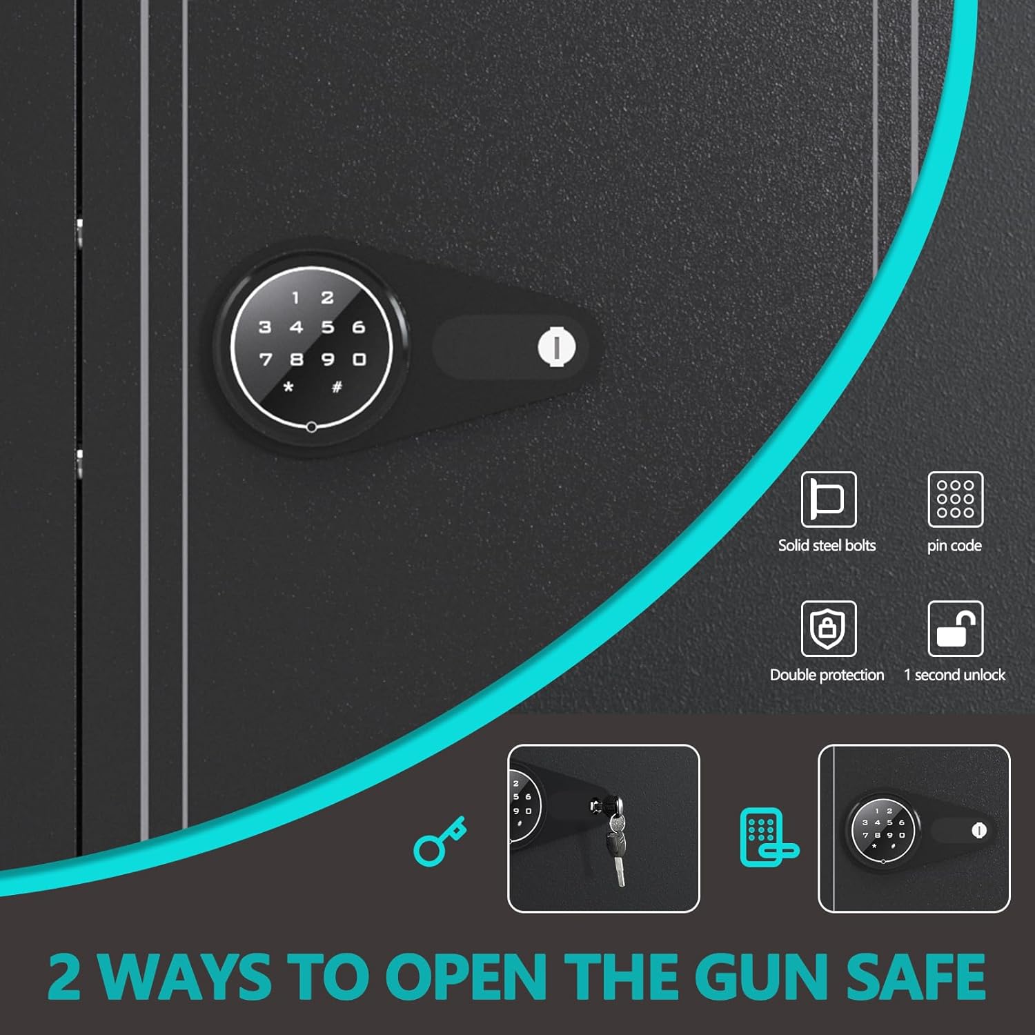 KAER 10-12 Gun Safe with Keypad for Rifles and Pistols T892