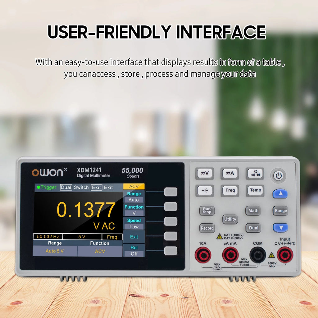 Owon XDM1241 Mini Desktop Digital Multimeter Rechargeable 55000 Counts True RMS O787109