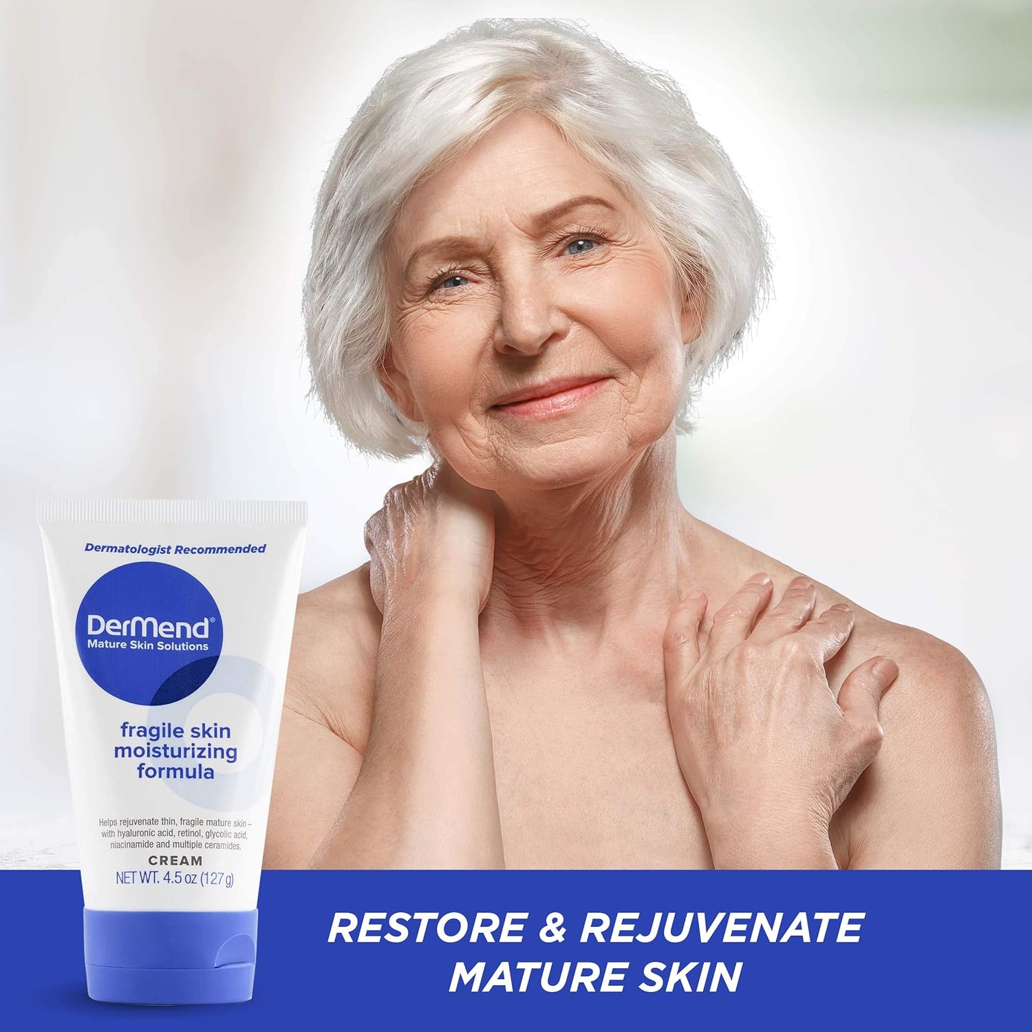 Dermend Specialized Fragile Skin Moisturizing Cream for Mature Skin, 4.5 Oz N18541