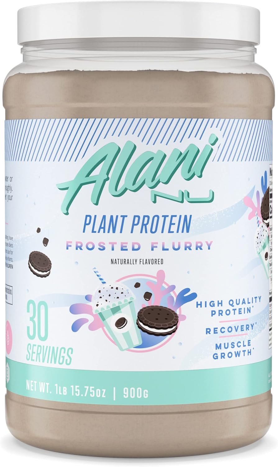 Alani Nu Plant Protein Supports Recovery and Muscle Growth - Frosted Flurry (1.15 Lbs./30 Servings)