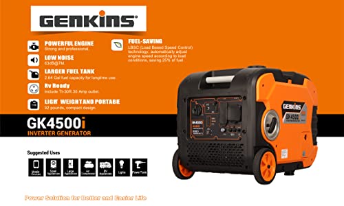 4500 Watt Portable Inverter Generator Gas Powered Ultra Quiet B83503