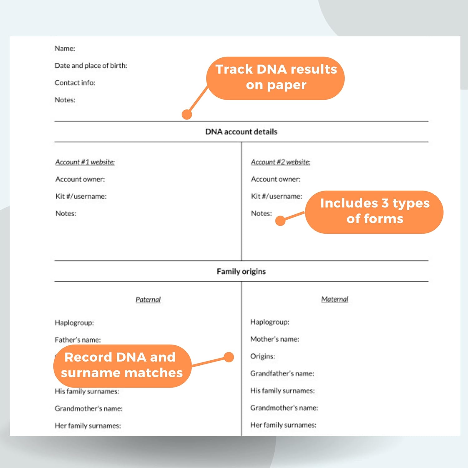 Genetic Genealogy Triangulation Kit for DNA Ancestry Research E179548