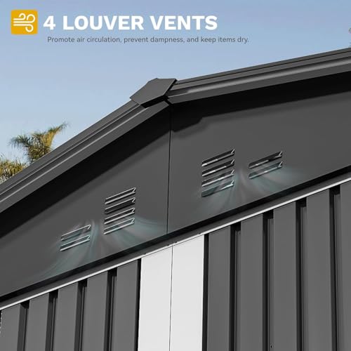 DWVO 6x4ft Metal Storage Shed for Outdoors, Dark Gray T6985