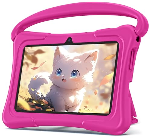 Kids Tablet, 7 inch Android Tablet for Kids, 32GB Toddler Tablet, Tablets for Kids with Bluetooth, GMS, WiFi, Parental Control, Dual Camera, Shockproof Case Pink