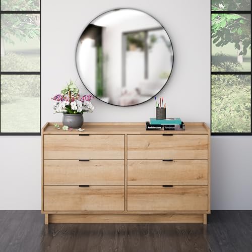 Prepac Rustic Ridge Farmhouse 6-Drawer Double Dresser, Brown X6434