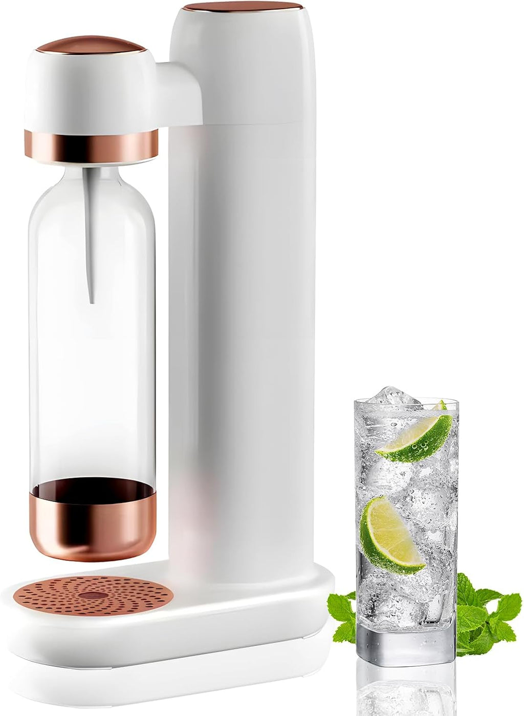 Sparkling Water Maker Soda Maker Machine for Home, Soda Streaming Machine for Carbonating with 1L PET Bottle, Fizzy Water Maker, Compatible with Screw-in 60L CO2 Carbonator(Not included)