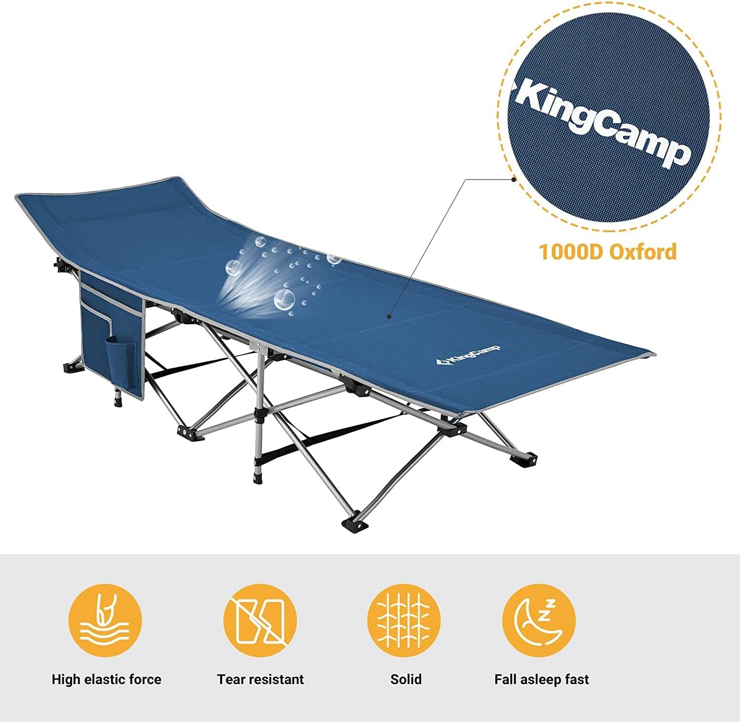 KingCamp Folding Camping Cot, Heavy Duty Portable Single Bed Q172