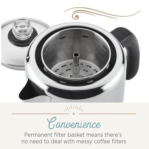 Farberware Classic Yosemite Stainless Steel Coffee Percolator, 8 Cup G414