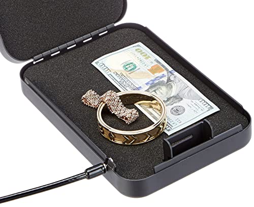 Amazon Basics Portable Security Case Lock Box Safe, Large, Black J830224