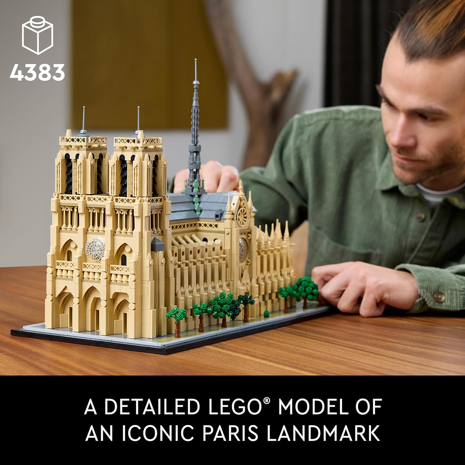 LEGO Architecture Notre-Dame de Paris Model Kit, Collectible Building Set for Adults, 21061 K56807