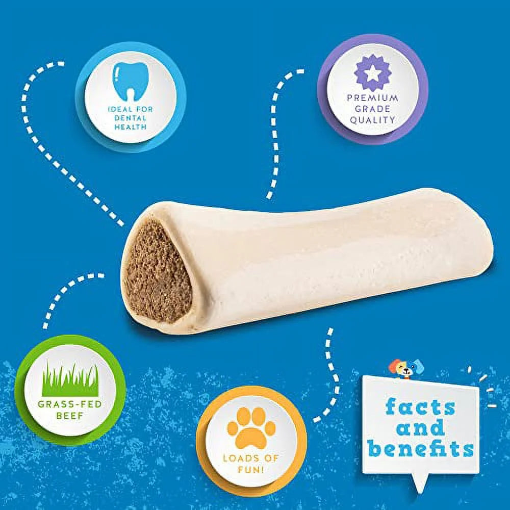 Jack&Pup Filled Dog Bones for Aggressive Chewers, 5-6", Peanut Butter Flavor U32969