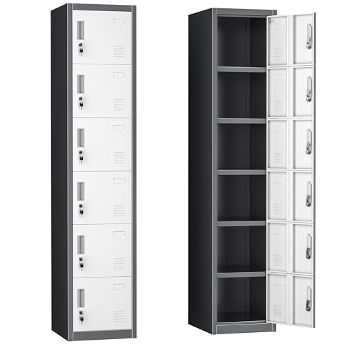 Bonusall Metal Locker 3-Tier Steel Storage Cabinet, 3 Doors Grey H746