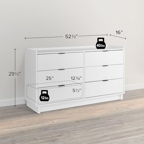 Prepac Rustic Ridge Farmhouse 6-Drawer Double Dresser, Brown X6434