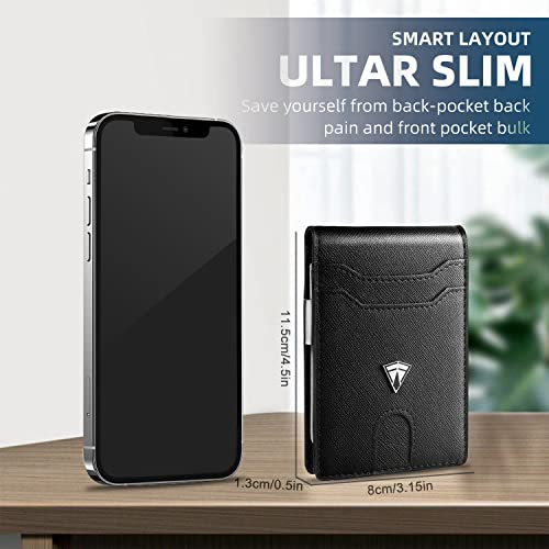 Slim RFID Blocking Bifold Wallet for Men with Money Clip J963027