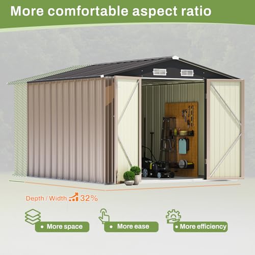 Patiowell 3 x 3 FT Outdoor Storage Shed with Sloping Roof, Grey F27529