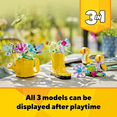 LEGO Creator 3 in 1 Flowers in Watering Can Building Toy Set for Kids Ages 8+ L851410