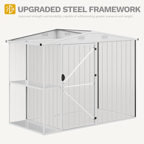 DWVO 6x4ft Metal Storage Shed for Outdoors, Dark Gray T6985